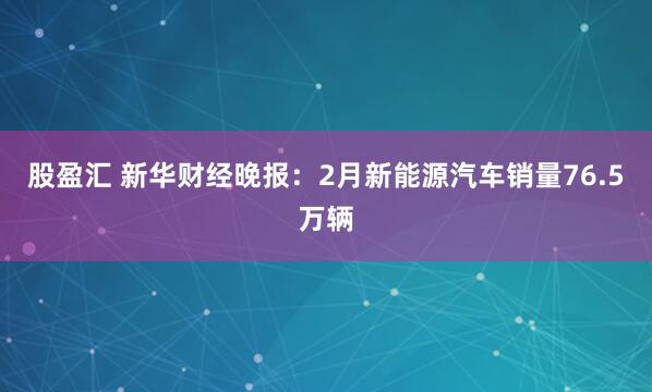 股盈汇 新华财经晚报：2月新能源汽车销量76.5万辆