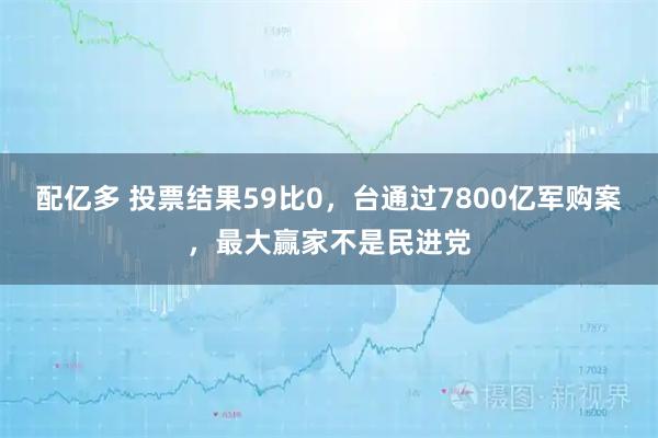 配亿多 投票结果59比0，台通过7800亿军购案，最大赢家不是民进党
