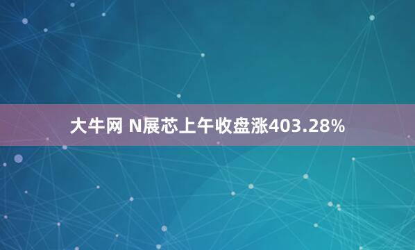 大牛网 N展芯上午收盘涨403.28%